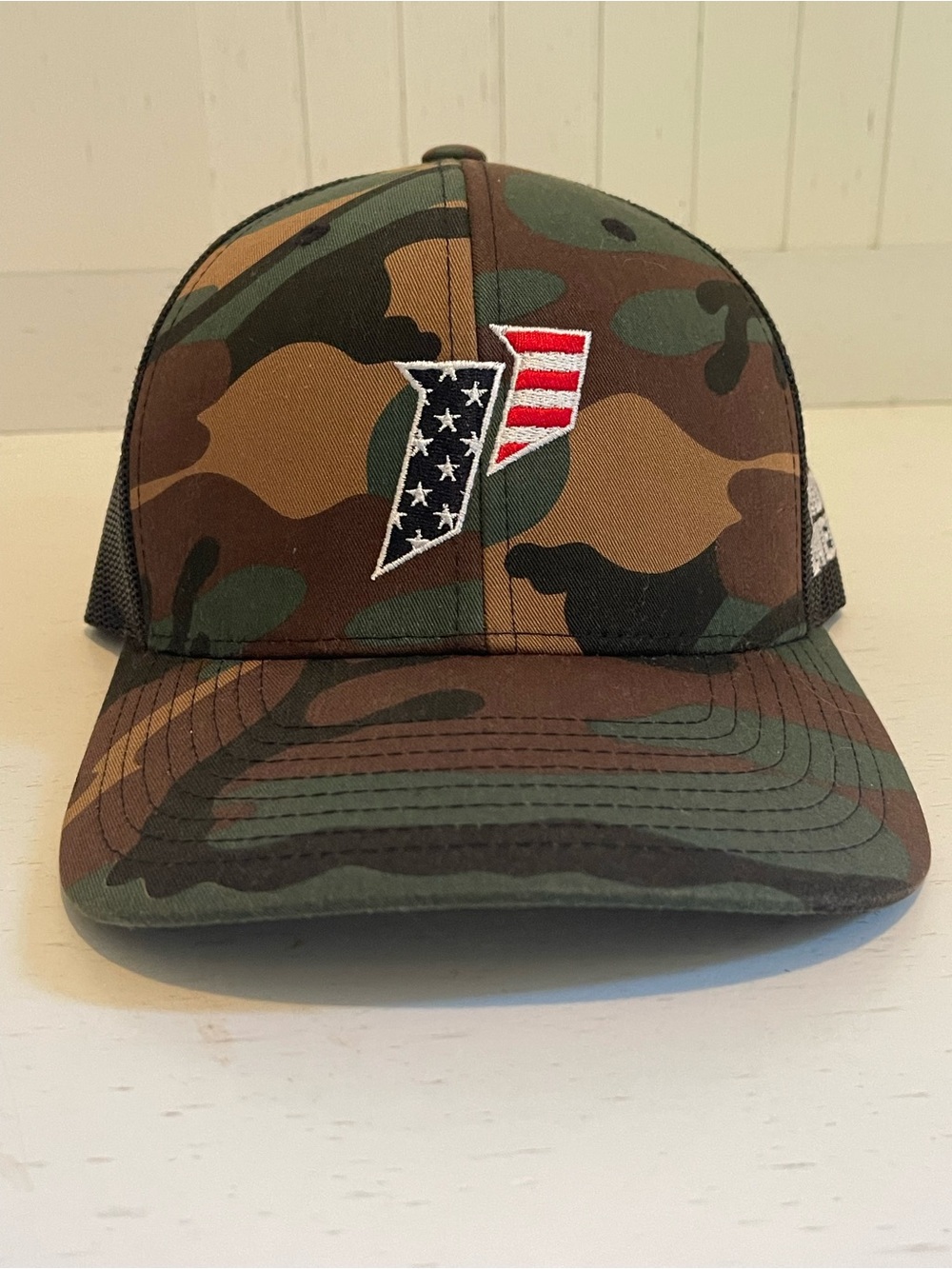 PHORM Energy Trucker Hat Camo American Flag Logo Yupoong Snapback Mesh Cap